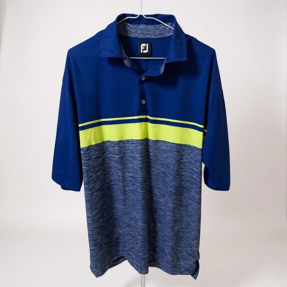FootJoy Blue and Yellow Color-Block Polo